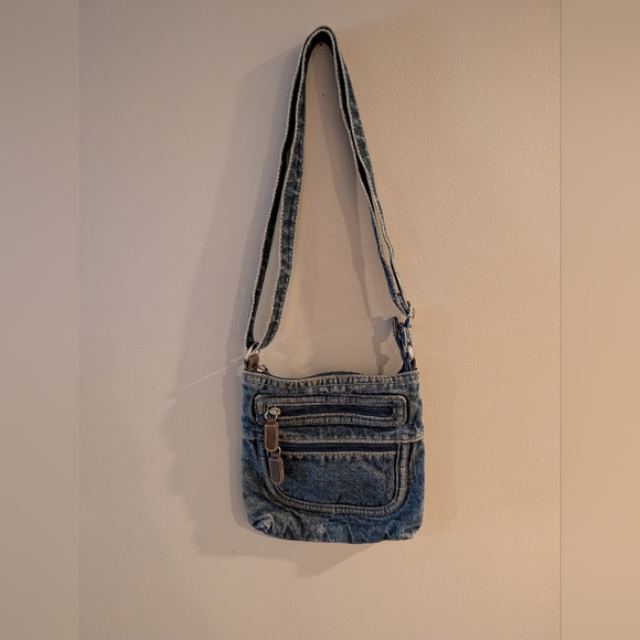 Unbranded Jeans Denim Medium Crossbody Shoulder Bag Travel School - Picture 1 of 3